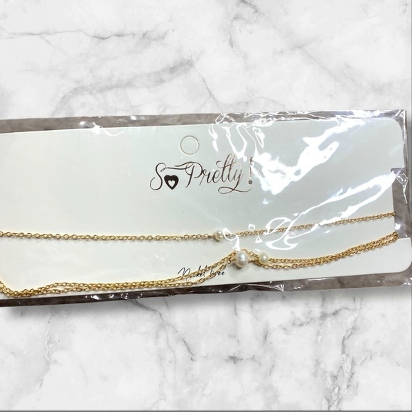 So Pretty Dainty Gold Pearl Choker Necklaces Layering Set For Women Nickel Free - Picture 7 of 7